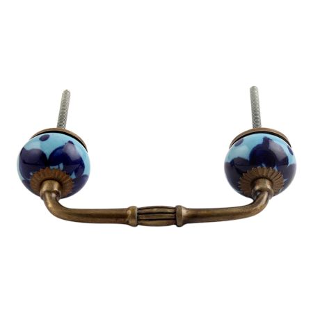 Blueanemone Flower Ceramic Bridge Handle